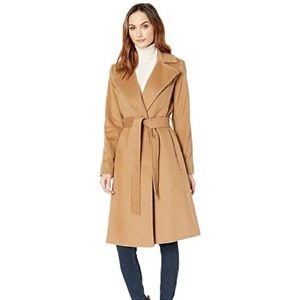 Lauren by Ralph Lauren size 10 camel-colored wool-cashmere blend wrap coat